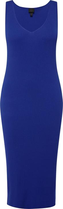 Produktbild Ulla Popken Strickkleid, Rippstrick, Slim, Midilänge, V-Ausschnitt, ärmellos (56)