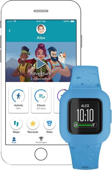 Actual product image Garmin Vivofit jr. 3 Blue Stars (20 mm)