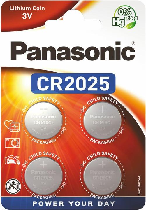 Image du produit Panasonic Lithium Power CR2025 (4 pcs, CR2025, 165 mAh)