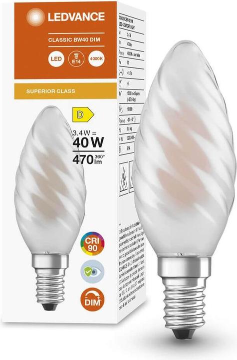 Immagine prodotto Ledvance Lampada a candela LED (E14, 3.40 W, 470 lm, 1 x, D)