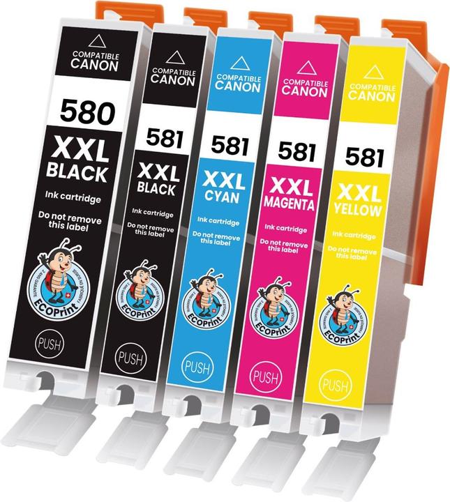 Actual product image ECOPrint Pack Compatible Canon PGI-580 XXL et CLI-581 XXL (CMYK)