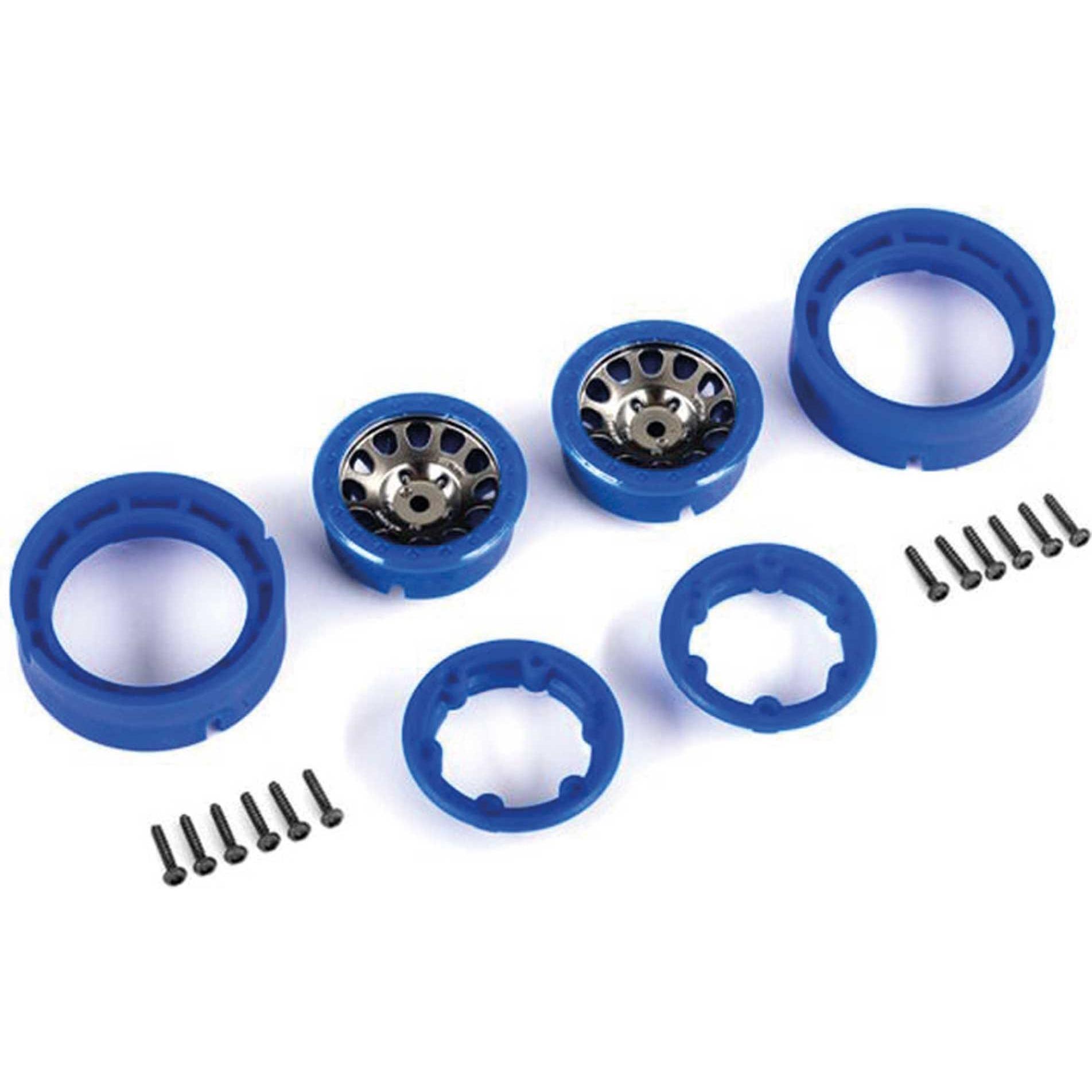 Traxxas Cerchi Method 1.0 con beadlock blu/cromo TRX-4M