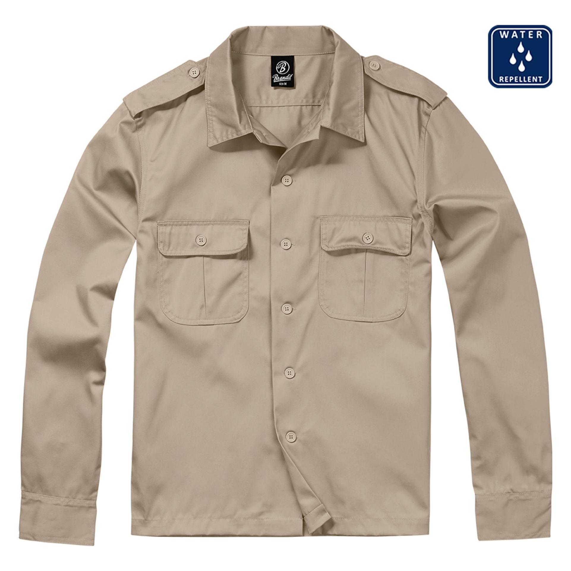 Brandit, Herren, Hemden, Us Shirt, Beige, (3XL)