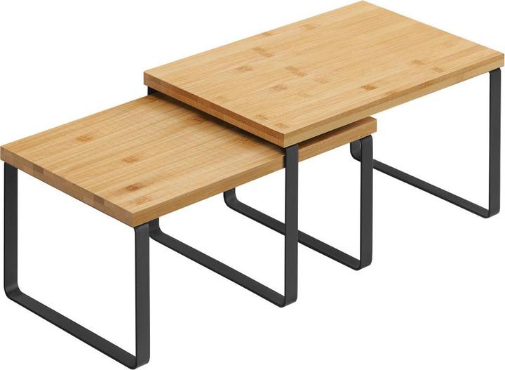 Songmics Cupboard organiser shelf set of 2 (17 x 19.5 x 15.5 cm, 17 x 18.5 x 14 cm)