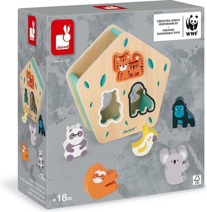 Actual product image Janod Wooden sorting game with animal shapes