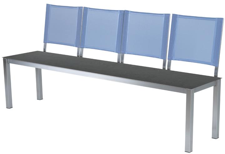 Blau, Edelstahl gebürstet, Schiefer