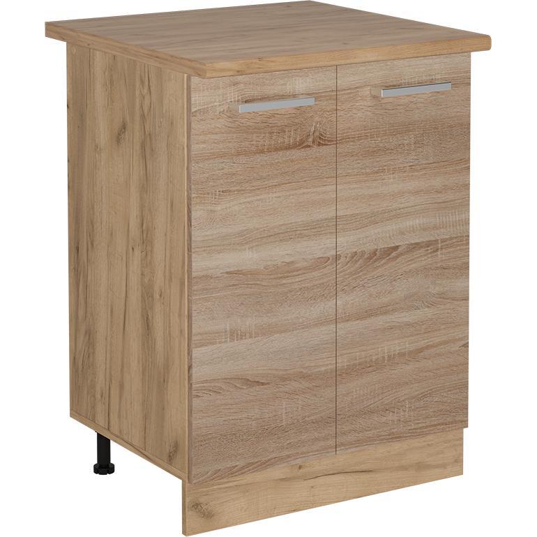 Vicco, Regal, Küchenunterschrank R-Line, Sonoma/Goldkraft Eiche, 60 cm, AP Eiche