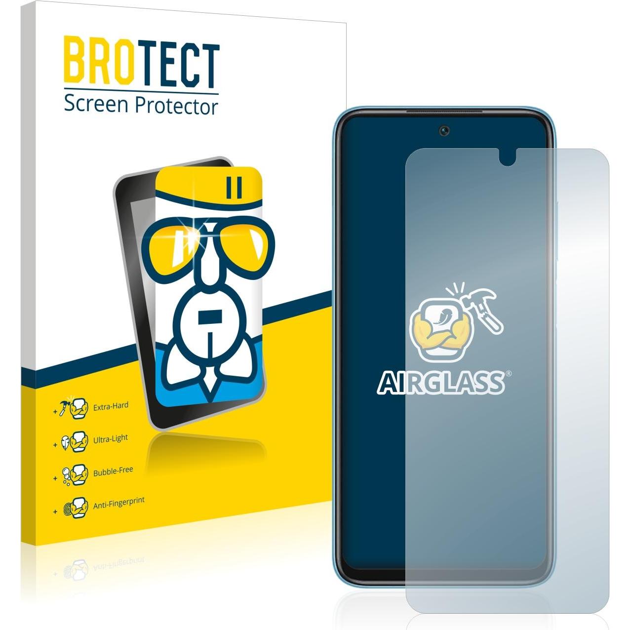 BROTECT AirGlass Panzerglasfolie (1 Stück, Xiaomi Redmi 10), Smartphone Schutzfolie, Transparent