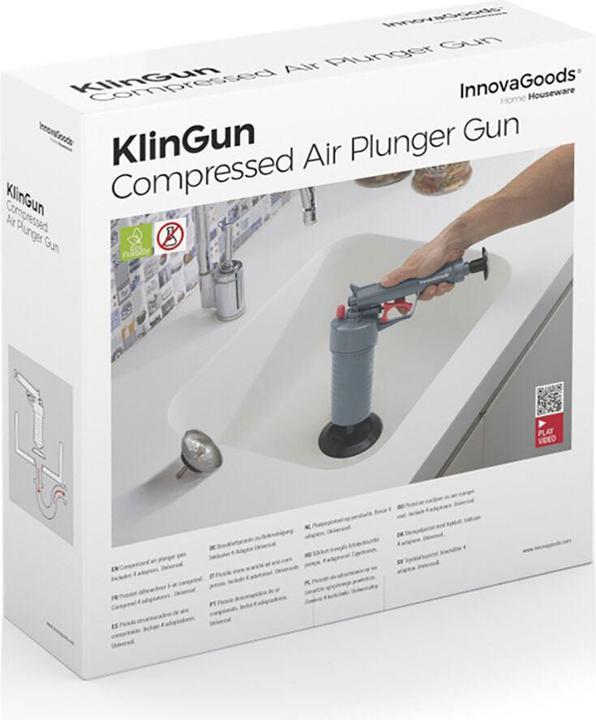 Produktbild InnovaGoods Universelle Pressluftpistole zur Abflussreiniung, mit Adaptern KlinGun