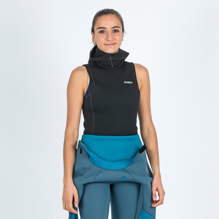Image du produit Subea Top de plongée avec capuche 3/2 mm néoprène - Noir/Gris (3/2 mm, L)