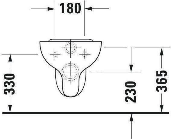 Produktbild Duravit Wand-WC DURAPLUS HORNBERG tief, 360x530mm weiss