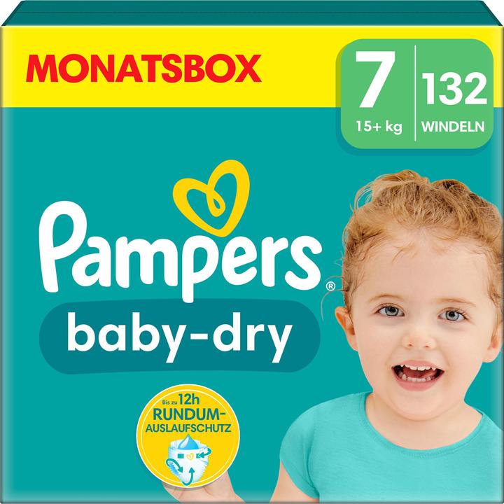 Pampers Baby-Dry (Taille 7, Pack mensuel, 132 pièce(s))