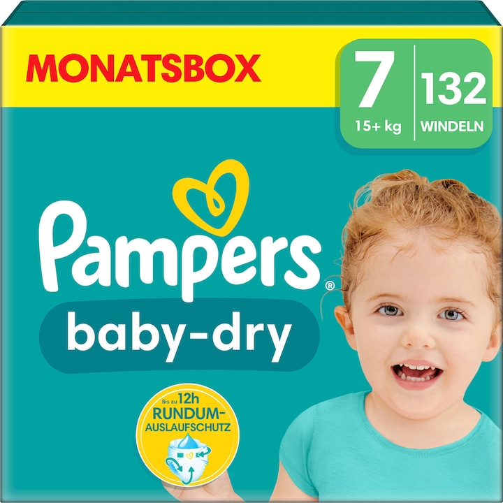Pampers Baby-Dry (Taille 7, Pack mensuel, 132 pièce(s))