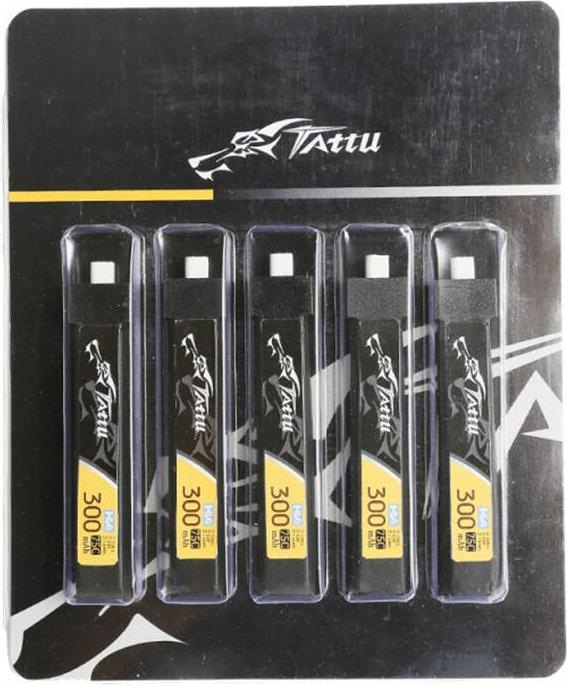 Produktbild Tattu Akumulator LiPo 300mAh 3.8V 75C 1S1P HV BT2.0.5 (5pcs) (3.80 V, 300 mAh)