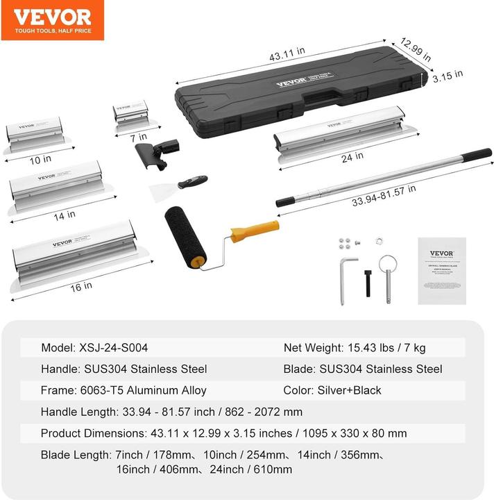 Actual product image Vevor Skimming Blade Set