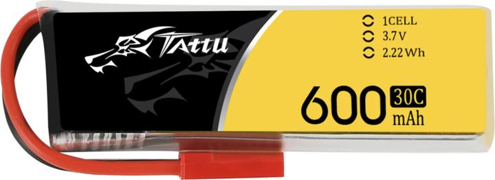 Produktbild Tattu Lipo 600mAh 3.7V 30C 1S1P JST (3.70 V, 600 mAh)