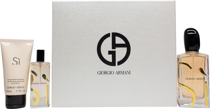 Giorgio Armani Armani Si Gift Set - Edp 100 Ml, Edp 15 Ml, et Body Lotion 50 Ml (Coffret de parfum)