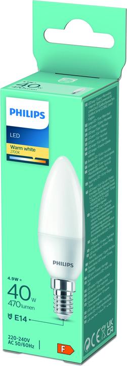 Actual product image Philips LED candle lamp (E14, 4.90 W, 470 lm, 1 x, F)