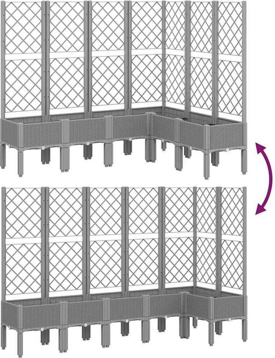 Image du produit vidaXL Bac à plantes avec treillis PP