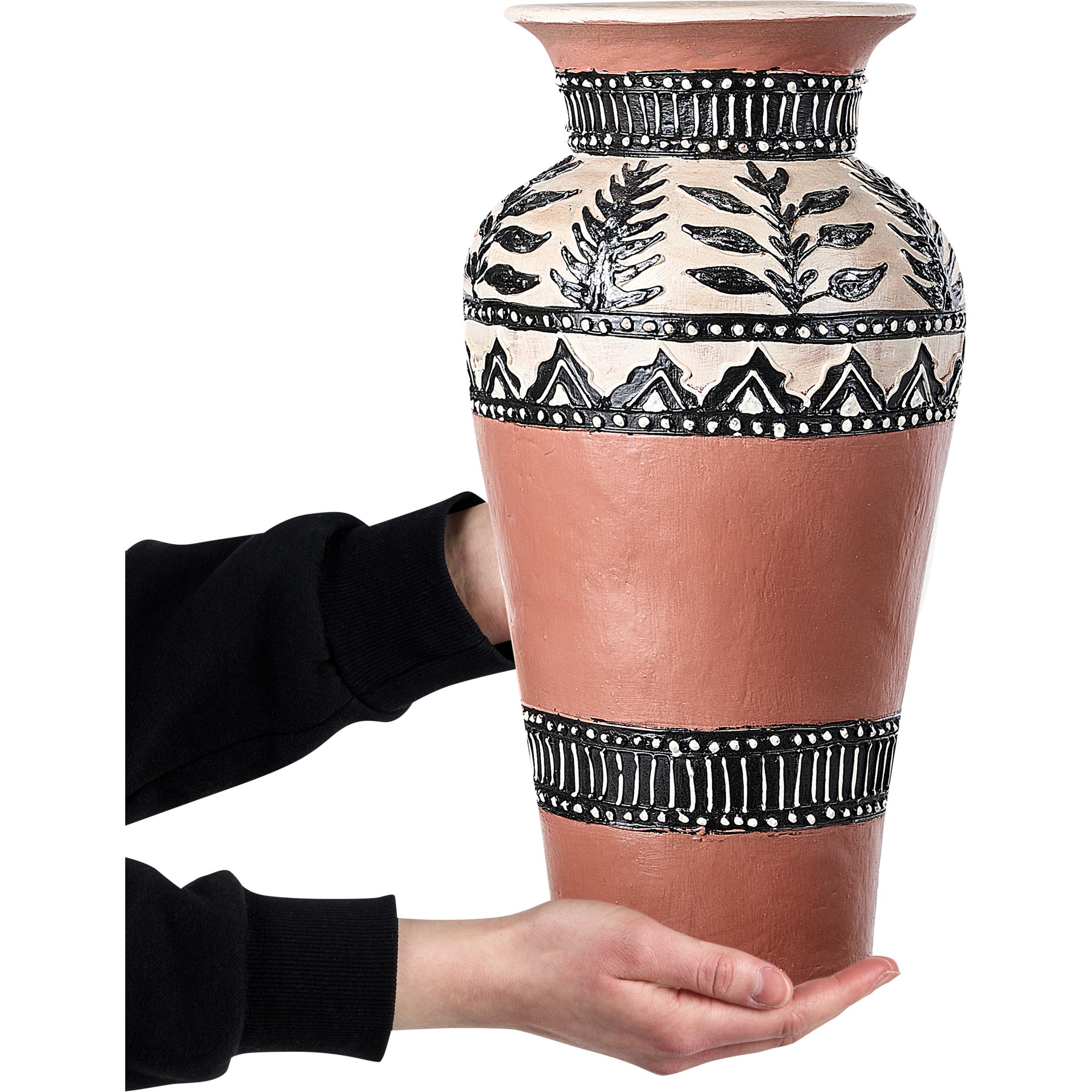 Beliani, Vase, Dekovase Terrakotta braun / schwarz 40 cm SIAK (1 x)