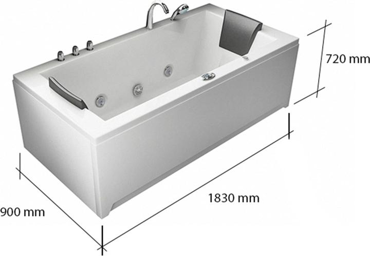 Produktbild Jet-Line Whirlpool VILLA EUGENIE Badewanne schwarz