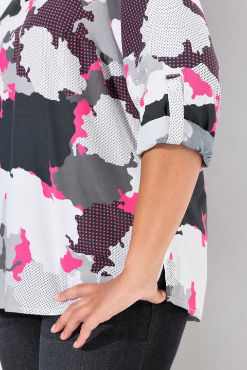 Actual product image Angel of Style Blouse with camouflage print and tunic neckline (52)