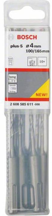 Actual product image Bosch Professional Zubehör Hammer drill SDS plus-5, 4 x 100 x 165 mm, pack of 10 (4 mm)