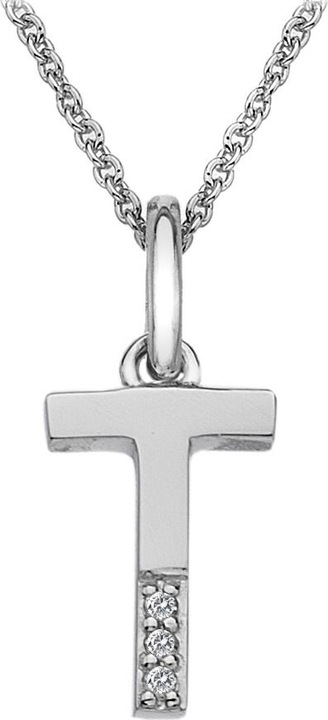 Hot Diamonds Diamant Buchstaben Halskette T (Silber 925, 40 - 45 cm)