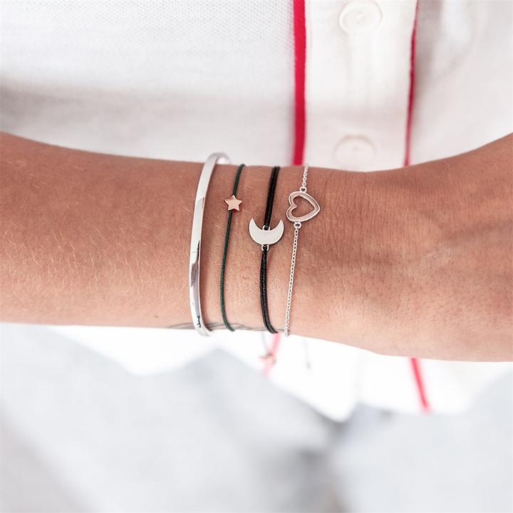 Actual product image Glanzstücke München Ladies moon sterling silver 15.0 - 22.0 cm, flexible adjustable - 10238 (22 cm, Sterling Silver)