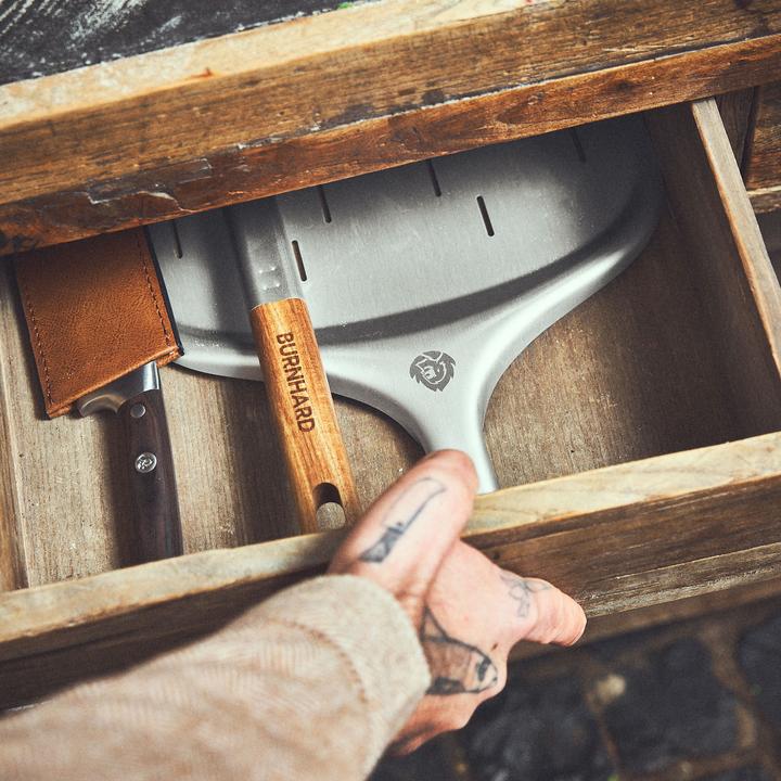Immagine prodotto Burnhard Cursore per pizza in legno d'acacia e alluminio