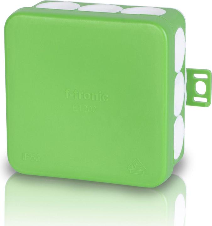 Produktbild F-Tronic FR Abzweigkasten IP55, 80x80x37mm, grÃ¼n, mit DurchstoÃŸmembran, E1200gn