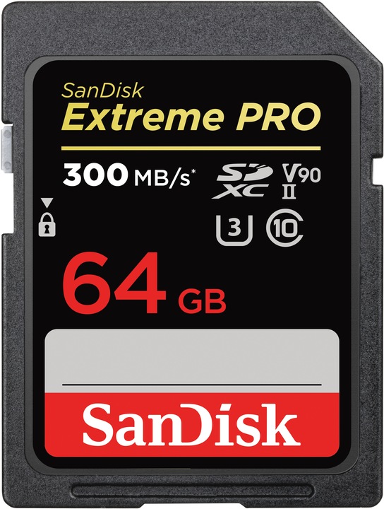 SanDisk Extreme Pro (64 GB, SDXC, U3, UHS-II)