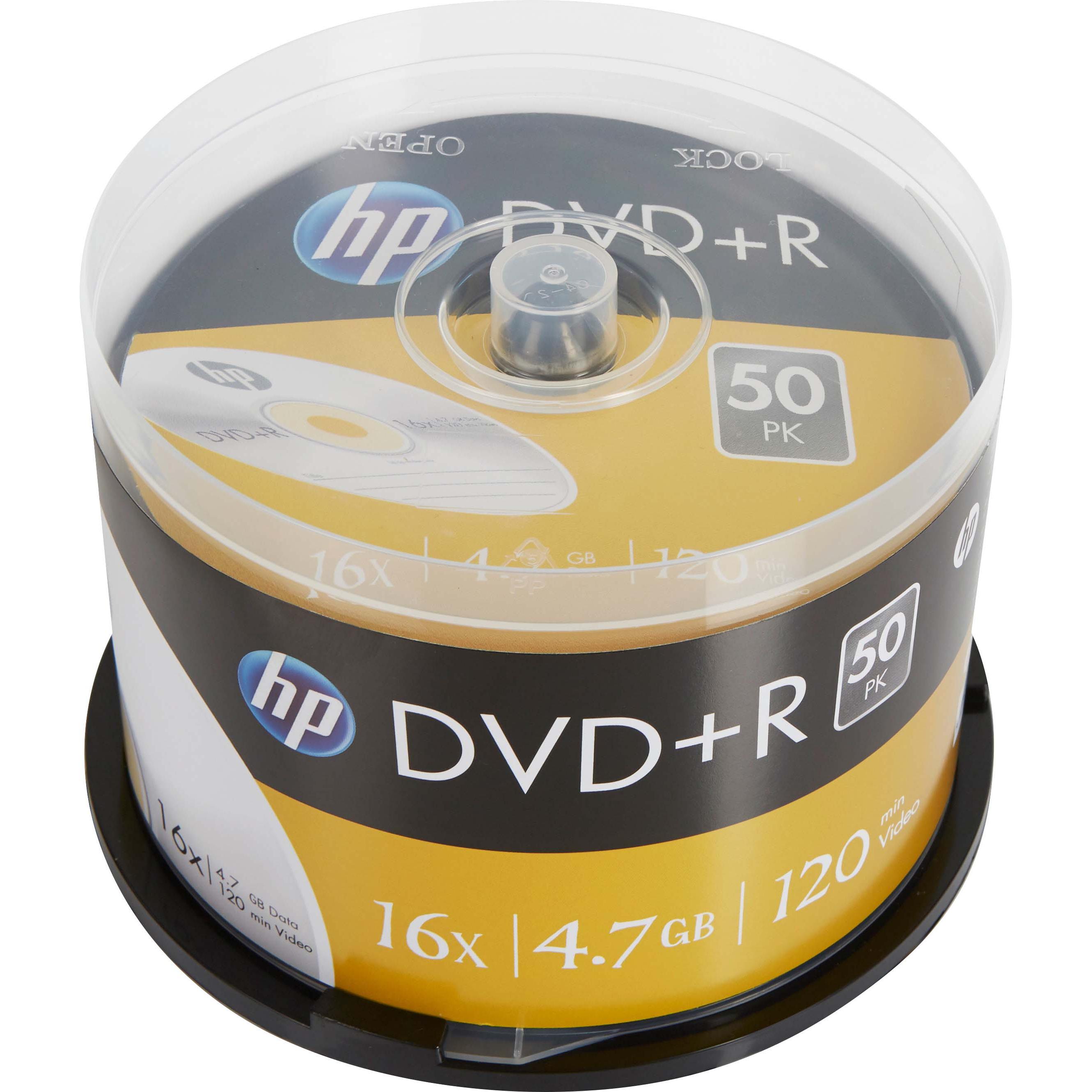 HP DVD+R 4.7GB/120Min/16x Cakebox (50 Disc) (50 x), Optischer Datenträger