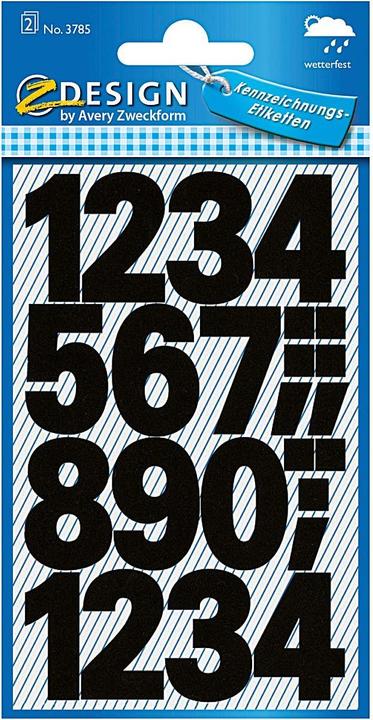Actual product image Z-Design Zahlen labels Universal Bold