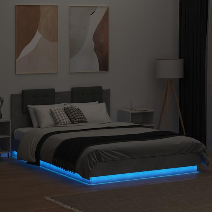 Actual product image vidaXL Bed frame with headboard and LED lights (120 x 200 cm)