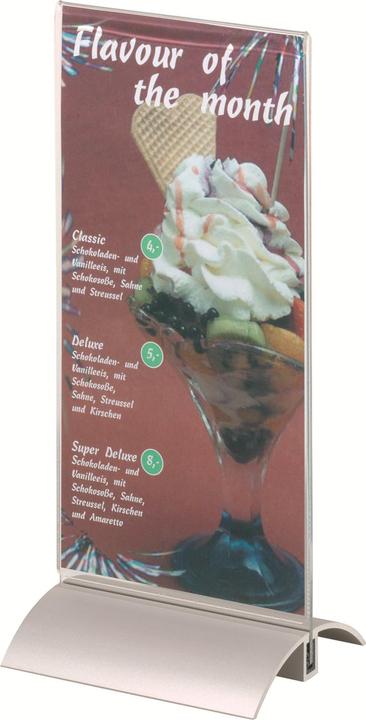 Actual product image Durable Table stand, acrylic with aluminium base (DL)