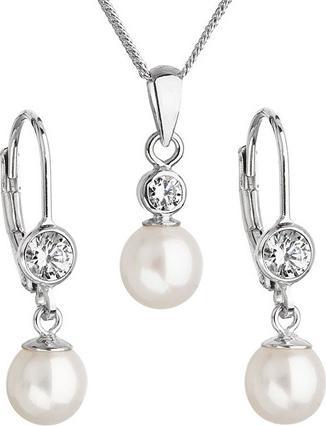 Evolution Group Set di perle da donna con cristalli Pavon 29006.1 bianco