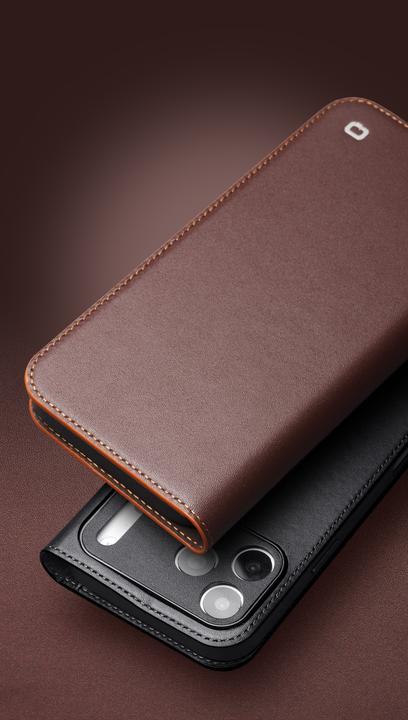 Image du produit QiAlino Fourre Flip Matt Wallet cuir véritable (Apple iPhone 17 Pro)