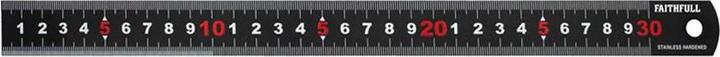 Immagine prodotto Faithfull Messlatten Mattschwarzer Edelstahl (30 cm, Acciaio)