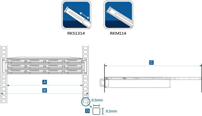 Produktbild Synology Rail Kit fix