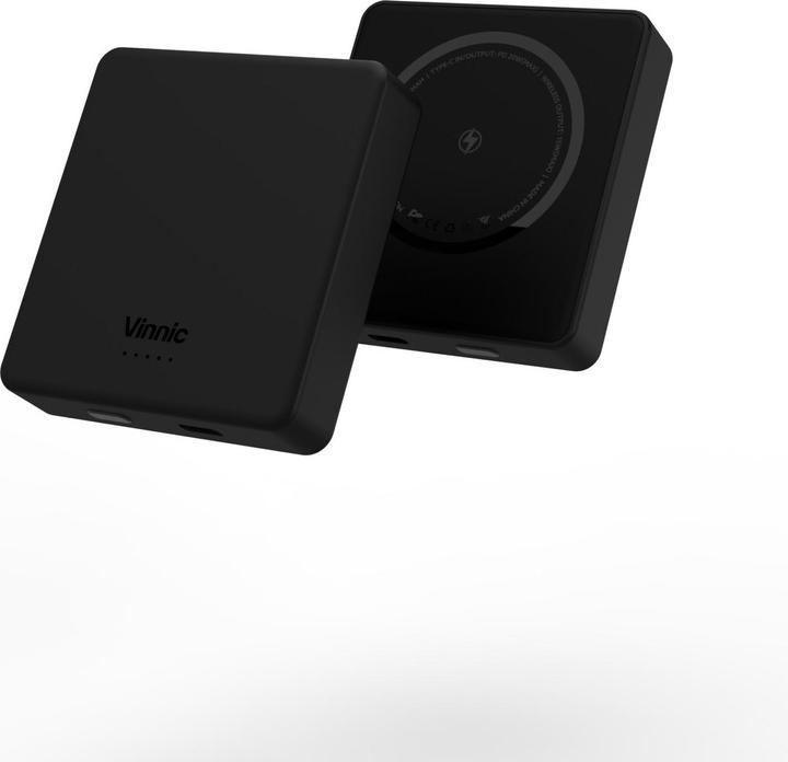 Produktbild Vinnic MANA Magnetic Wireless Powerbank 8.000mAh, black (8000 mAh, 20 W, 30.80 Wh)