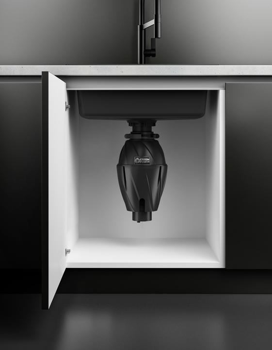 Produktbild Elleci Kitchen Waste Grinder TDH01000BK Green Power 1 HP DeLuxe 750 W, 1070 ml, 2800 RPM, Black