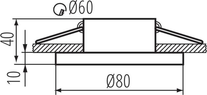 Actual product image Kanlux Ceiling light spot FLINI IP44 DSO-W white round without frame 33123 (G5.3)
