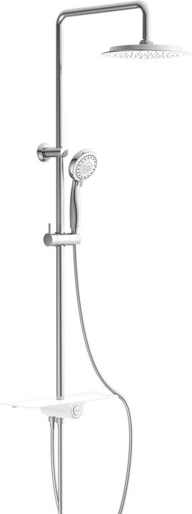Schütte Regendusche Bad AQUASTAR Überkopfbrause-Set Chrom Weiss Ablage Duschsystem Regenbrause 60500
