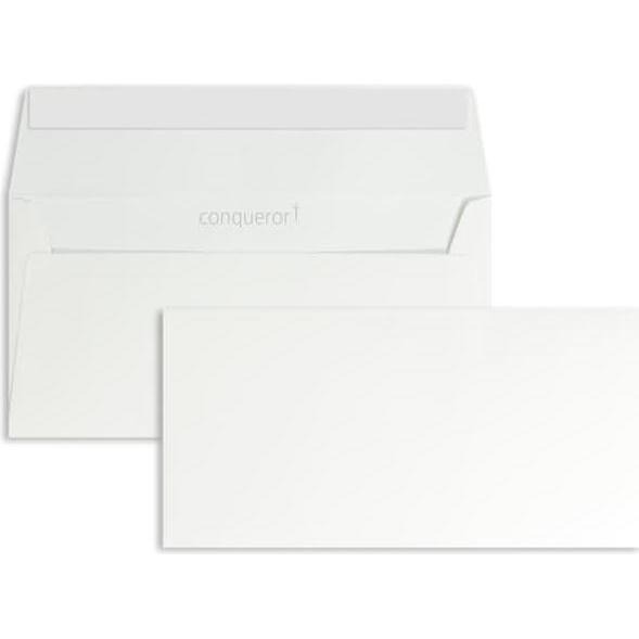 Blanke, Briefumschlag, Briefumschläge Conqueror Texture DINlang 120g/qm HK VE=500 Stück brillantweiss (110 x 220 mm, 500...