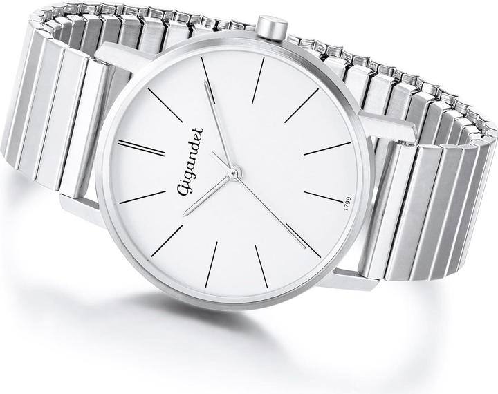 Image du produit Gigandet Analogue à quartz japonais pour femme avec bracelet en acier inoxydable, blanc (Montre analogique)