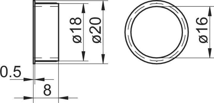 Actual product image Mega Tolerance sleeve for pusher guides (Door handle)