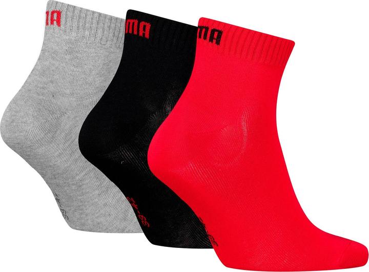 Produktbild Puma Socken Söckchen 3 Paar Quarter Uni Rot/Schwarz/Grau (3er Pack, 39 - 42)