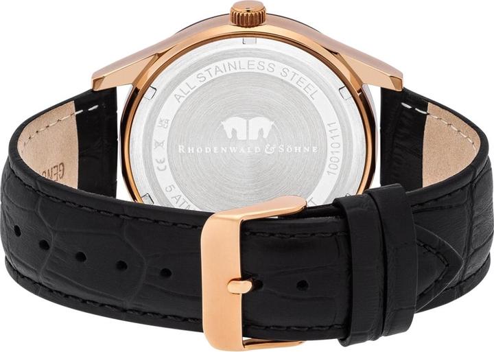 Produktbild Herren Quarzuhr Couragian Echtleder schwarz - 4470 (Analoguhr, 43 mm)
