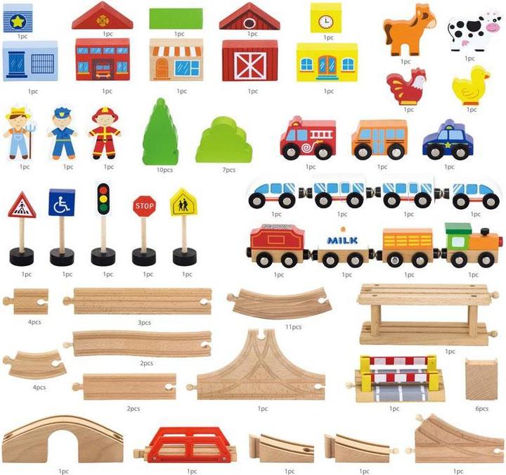 Produktbild Viga Toys Holzeisenbahn-Set